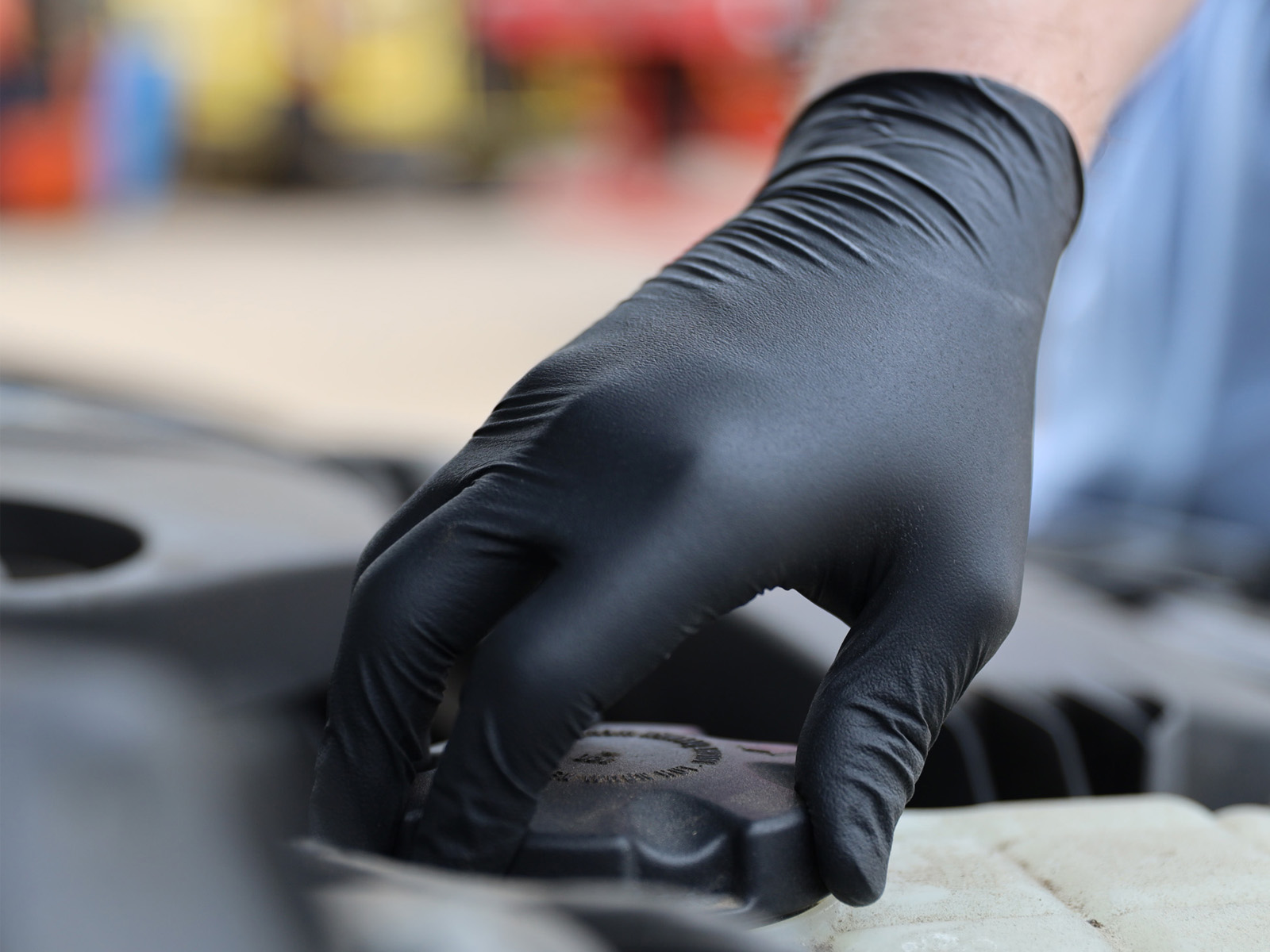 Automotive gloves in use