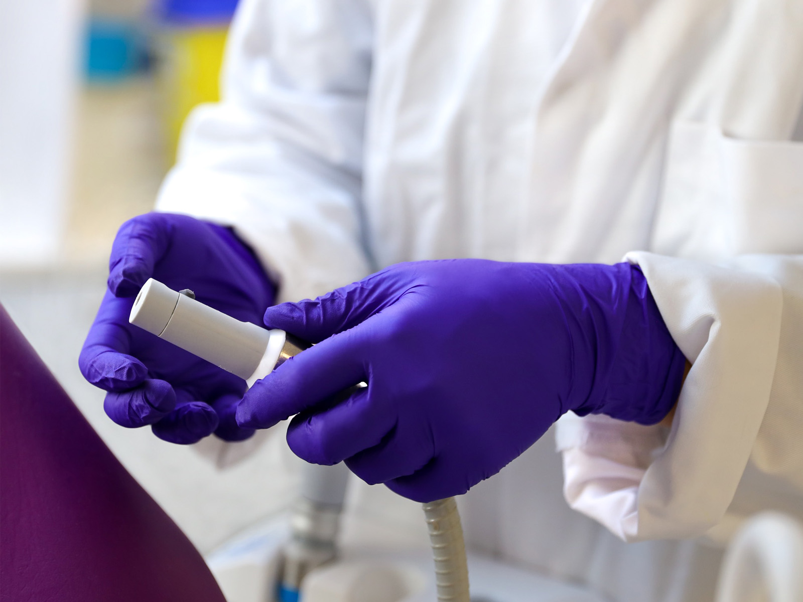 Healthcare gloves in use